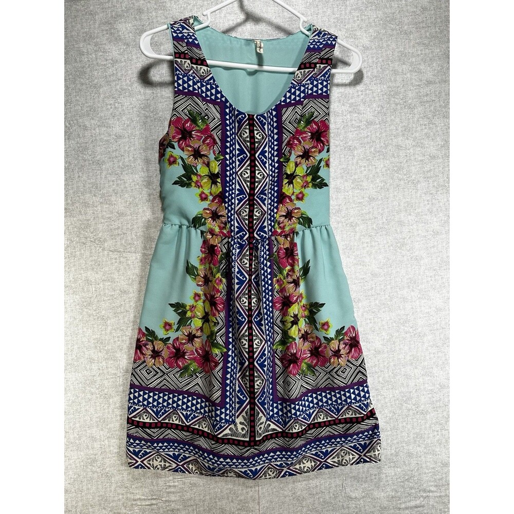Lovemarks Sleeveless Dress Floral Size Small Fit n Flare Polyester Southwestern